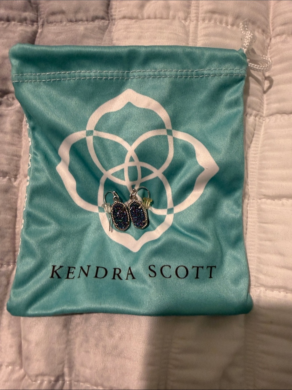 Kendra Scott Blue Druzy Drop Earrings
